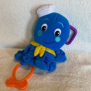 Baby Einstein blue Octopus sailor yellow scarf plush pull toy